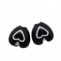 Acryl Schmuck Perlen, Herz, DIY & Emaille, schwarz, 4x7mm, ca. 5000PCs/Tasche, verkauft von Tasche