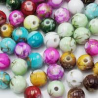 Gemalte-Acryl-Perlen, Acryl, rund, Spritzlackierung, DIY & verschiedene Größen vorhanden, gemischte Farben, ca. 5000PCs/Tasche, verkauft von Tasche