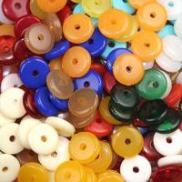 Acrylic Jewelry Beads Flat Round polished DIY Sold By Bag