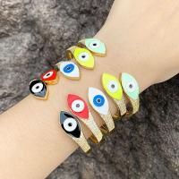 Evil Eye Jewelry Bracelet, Brass, 18K gold plated, micro pave cubic zirconia & for woman & enamel, more colors for choice, nickel, lead & cadmium free, 12mm, Inner Diameter:Approx 68mm, Sold By PC