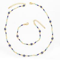 Brass Jewelry Set with Seedbead 18K gold plated & for woman nickel lead & cadmium free 6mm Sold By PC