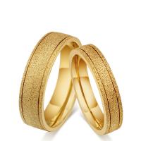 Couple Finger Rings Titanium Steel sand blast fashion jewelry & Unisex golden 4mm 6mm Sold By PC