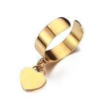 Stainless Steel Finger Ring, 304 Stainless Steel, Heart, fashion jewelry & different styles for choice & for woman, golden, Sold By PC