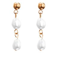 Freshwater Pearl Earrings 304 Stainless Steel with Freshwater Pearl fashion jewelry & for woman Sold By Pair
