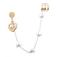 Stainless Steel Drop Earring, 304 Stainless Steel, with Plastic Pearl, Heart, fashion jewelry & for woman, more colors for choice, Sold By PC