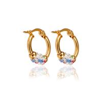 Stainless Steel Lever Back Earring 304 Stainless Steel & for woman & with rhinestone golden Sold By Pair