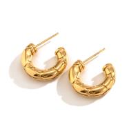 Roestvrij staal Stud Earrings, Letter C, mode sieraden & voor vrouw, gouden, 19.50x5mm, Verkocht door pair
