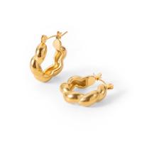 Acier inoxydable Levier Retour Earring, bijoux de mode & pour femme, doré, 22mm, Vendu par paire