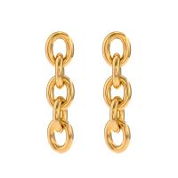 Stainless Steel Drop Earring 314 Stainless Steel Vacuum Ion Plating fashion jewelry & for woman golden 40.40mm Sold By Pair