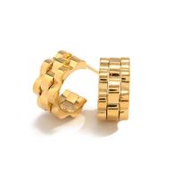 Roestvrij staal Stud Earrings, Letter C, mode sieraden & voor vrouw, gouden, 15mm, Verkocht door pair