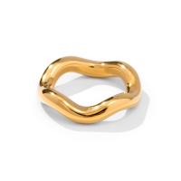 Edelstahl Ringe, Modeschmuck & verschiedene Größen vorhanden & für Frau, goldfarben, 4mm, Größe:6-8, verkauft von PC
