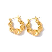 Acier inoxydable Levier Retour Earring, bijoux de mode & pour femme, doré, 20.60x21.70mm, Vendu par paire