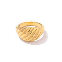 Anillo de dedo de acero inoxidable, Joyería & diverso tamaño para la opción & para mujer, dorado, 12mm, tamaño:6-8, Vendido por UD