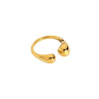 Палец кольцо из нержавеющей стали, ювелирные изделия моды & Женский, Золотой, 23.20x8mm, продается PC