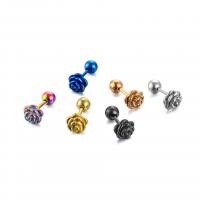 Stainless Steel Stud Earrings Flower plated fashion jewelry & Unisex Sold By Bag