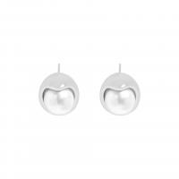 925 Sterling Silver Stud Earrings with Plastic Pearl plated Korean style & for woman Sold By Pair