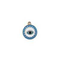 Evil Eye Pendants, Tibetan Style, Flat Round, gold color plated, DIY & evil eye pattern & enamel, more colors for choice, nickel, lead & cadmium free, 15x18mm, Sold By PC
