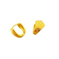 Brass Huggie Hoop Earring, Shell, plated, for woman, more colors for choice, 13.90x15.80mm, Sold By PC