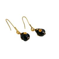 Brass Drop Earring, 18K gold plated, for woman & enamel, more colors for choice, 40.50x40mm, Sold By Pair