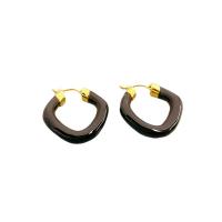 Messing Leverback Ohrring, 18 K vergoldet, für Frau & Emaille, keine, 27.50x29.50mm, verkauft von Paar
