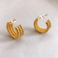 Brass Stud Earring, 18K gold plated, for woman, 18.90mm, Sold By Pair