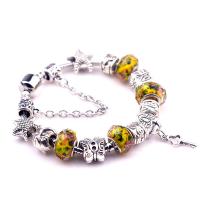 European Bracelet Zinc Alloy with Crystal plated & for woman yellow Sold By Lot