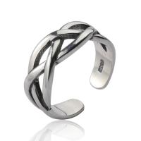 Anillo de dedo de latón, metal, chapado en color de plata, Ajustable & para mujer, Vendido por UD