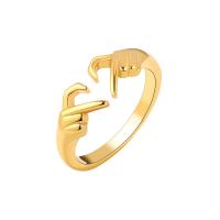 Brass Finger Ring, Hand, plated, Adjustable & for woman, more colors for choice, Sold By PC