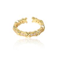 Kubieke Circonia Micro Pave Brass Ring, Messing, plated, Verstelbare & micro pave zirconia & voor vrouw, meer kleuren voor de keuze, Verkocht door PC