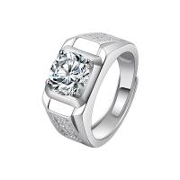 Rhinestone палец кольцо, Латунь, Платиновое покрытие платиновым цвет, Регулируемый & Женский & со стразами, продается PC