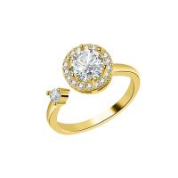 Kubieke Circonia Micro Pave Brass Ring, Messing, platinum plated, Verstelbare & draaibare & micro pave zirconia & voor vrouw, Verkocht door PC