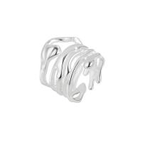 Brass Finger Ring, platinum color plated, Adjustable & for woman, silver color, Sold By PC