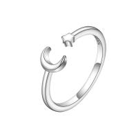 Brass Finger Ring silver color plated Adjustable & for woman silver color Sold By PC