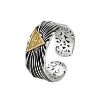 Brass δάχτυλο του δακτυλίου, Ορείχαλκος, επιχρυσωμένο, Ρυθμιζόμενο & για τη γυναίκα, ασήμι, Sold Με PC