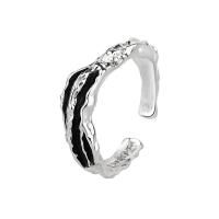 Brass Finger Ring platinum color plated Adjustable & for woman & enamel platinum color Sold By PC