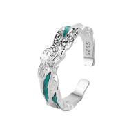 Brass Finger Ring platinum color plated Adjustable & for woman & epoxy gel Sold By PC