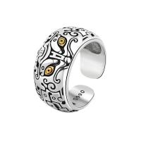 Messing ringen, plated, Verstelbare & open & verschillende stijlen voor de keuze, zilver, Verkocht door PC