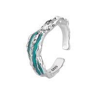 Brass Finger Ring plated Adjustable & for woman & enamel silver color Sold By PC