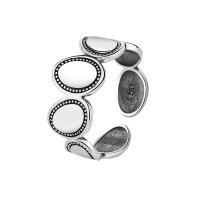 Кольца из латуни, Латунь, Другое покрытие, Регулируемый & Женский, серебряный, продается PC