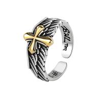 Brass Finger Ring platinum color plated Adjustable & for woman two different colored Sold By PC