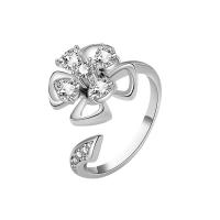 Anilo de dedo, metal, chapado, Ajustable & rotativo & para mujer & con diamantes de imitación, más colores para la opción, Vendido por UD