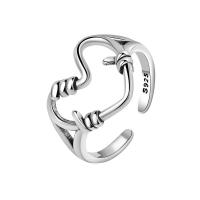 Brass Finger Ring Heart plated Adjustable & for woman & hollow Sold By PC