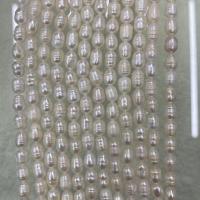 Perles d'eau douce de culture de riz, perle d'eau douce cultivée, DIY, blanc, 5-6mm, Vendu par Environ 15 pouce brin