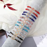 Evil Eye Jewelry Bracelet Zinc Alloy with Crystal 12 pieces & Adjustable & fashion jewelry & Unisex & with rhinestone mixed colors nickel lead & cadmium free Length Approx 7.09 Inch Sold By Set