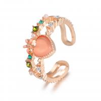 Rhinestone Finger Ring Zinc Alloy for woman & with rhinestone nickel lead & cadmium free Sold By PC