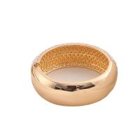 Bijoux de bracelet en alliage de zinc, avec perle de plastique, Placage de couleur d'or, bijoux de mode, blanc, protéger l'environnement, sans nickel, plomb et cadmium, 26mm, Diamètre intérieur:Environ 60mm, Vendu par PC