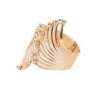 Cink ötvözet Bangle Jewelry, divat ékszerek & strasszos & üreges, aranysárga, nikkel, ólom és kadmium mentes, inner diameter: 58~65mm, Által értékesített PC