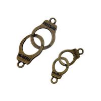 Zinc Alloy Connector Handcuffs plated DIY & 1/1 loop & hollow nickel lead & cadmium free Approx Sold By Bag