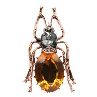 Crystal Brooch Zinc Alloy with Crystal Insect plated Unisex nickel lead & cadmium free Sold By PC