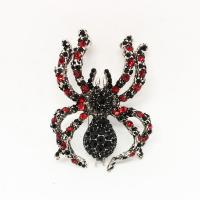 Rhinestone Brooch Zinc Alloy with Plastic Pearl Spider silver color plated Unisex & enamel & with rhinestone nickel lead & cadmium free Sold By PC